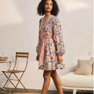 Boden Floral Mini Dress - Pink and White